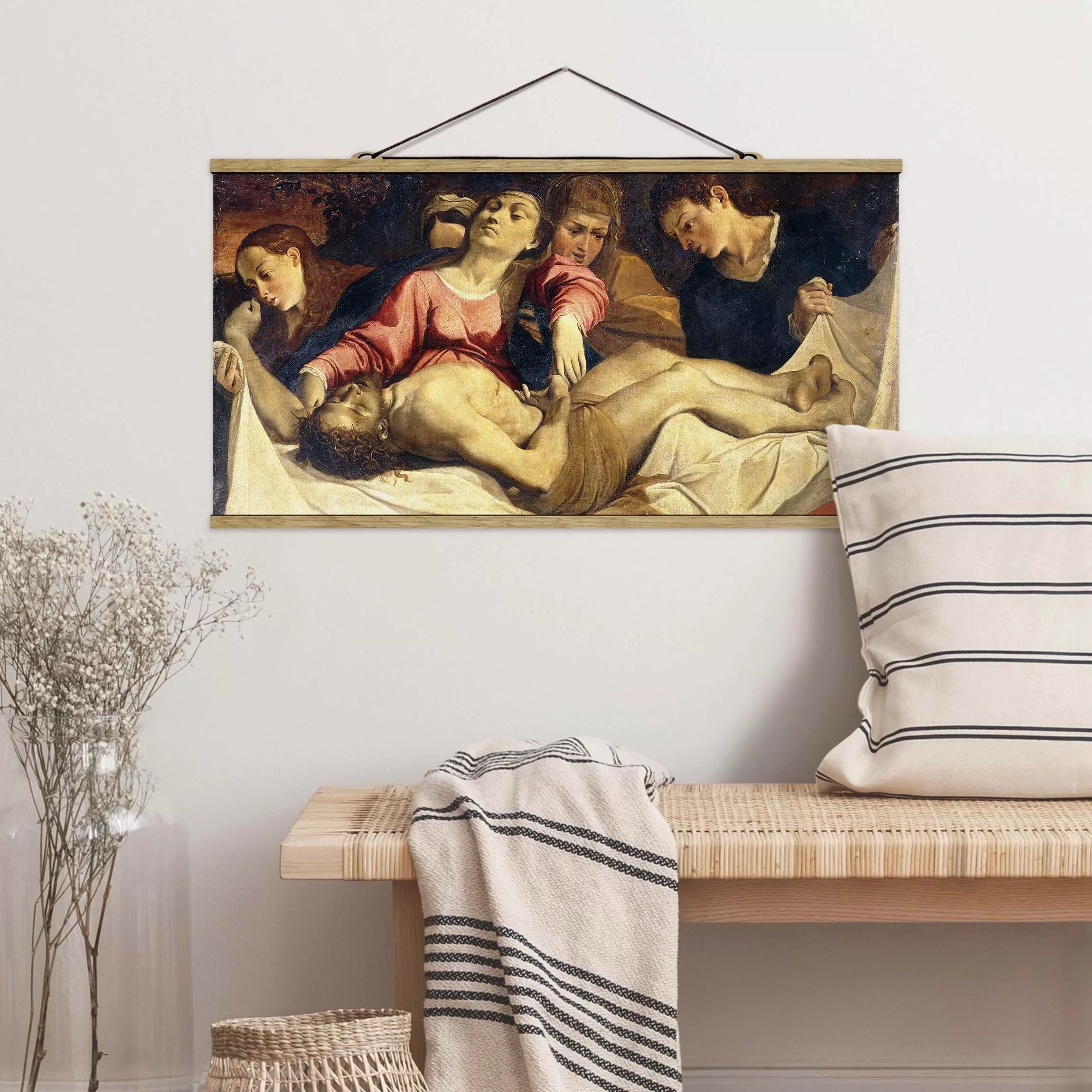 Stoffbild Kunstdruck mit Posterleisten - Querformat Lodovico Carracci - Pie günstig online kaufen