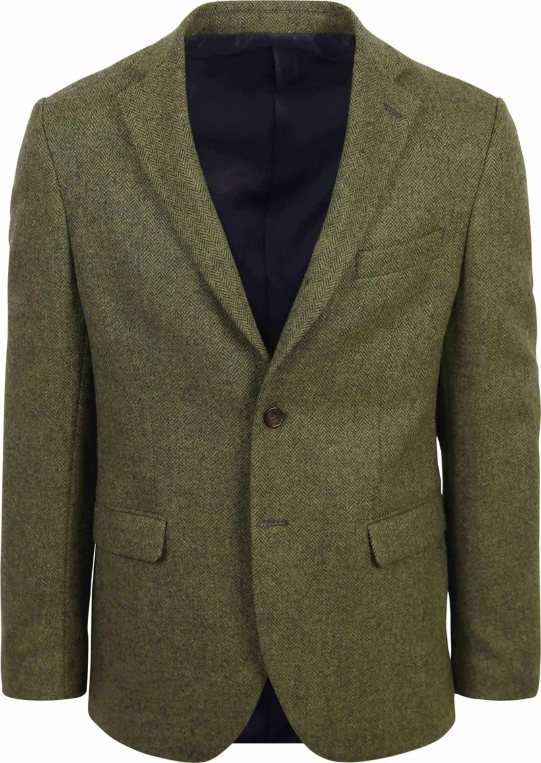 Suitable Tweed Blazer Herringbone Grün - Größe 50 günstig online kaufen