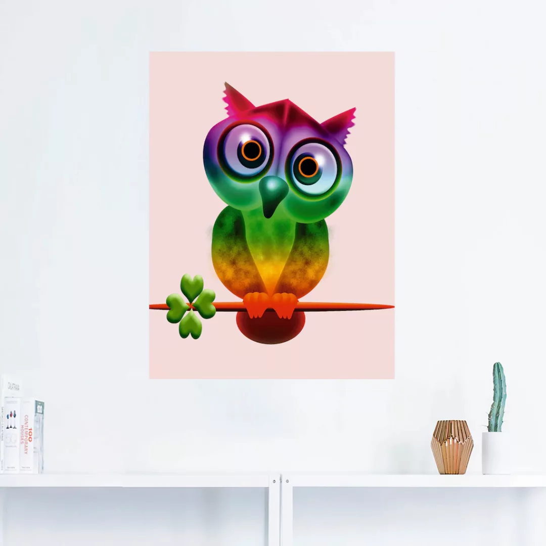 Artland Wandbild »Bunte Eule«, Vögel, (1 St.), als Poster, Wandaufkleber in günstig online kaufen