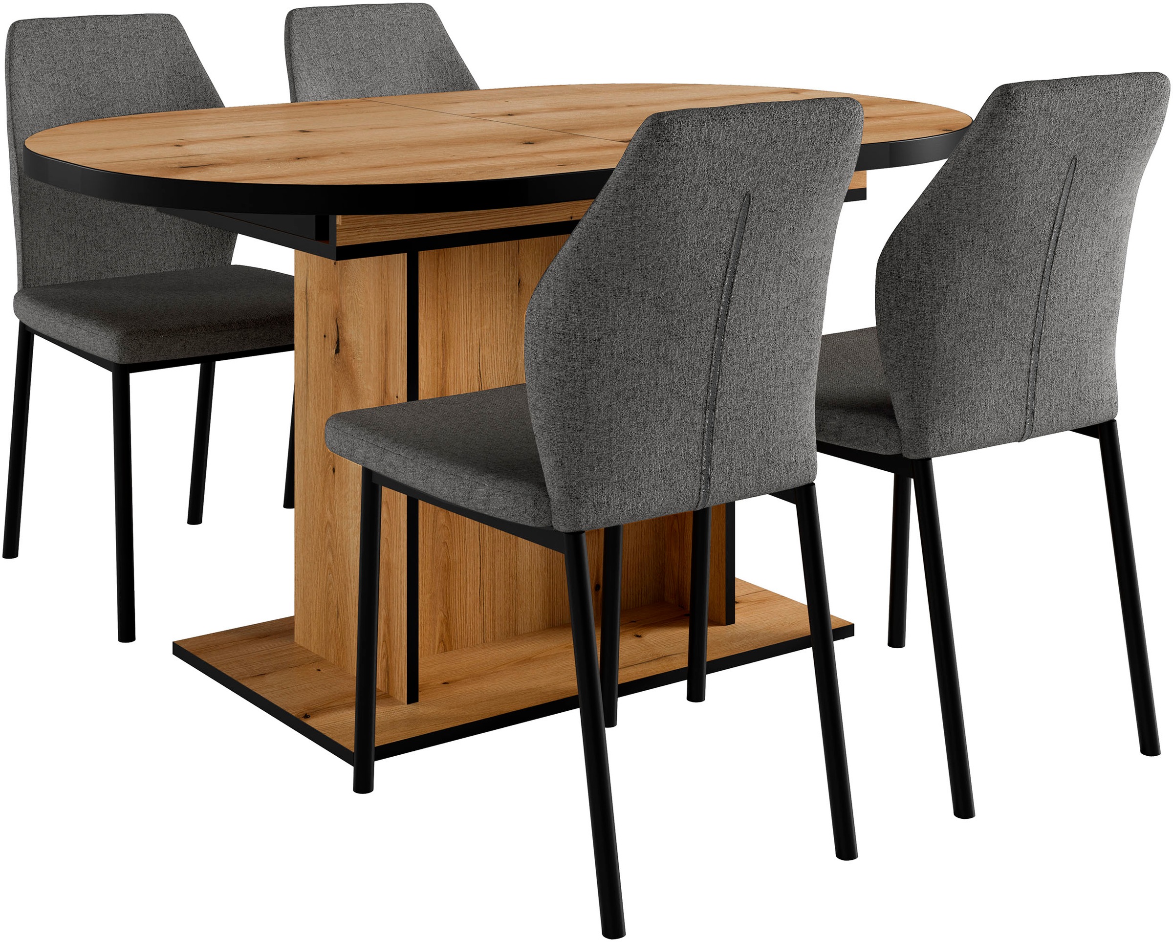 OTTO home Essgruppe "Basel, Tischgruppe mit Ausziehtisch", (Set, 5 tlg.), B günstig online kaufen