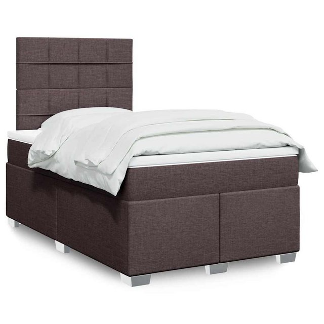 vidaXL Boxspringbett, Boxspringbett mit Matratze Dunkelbraun 120x200 cm Sto günstig online kaufen