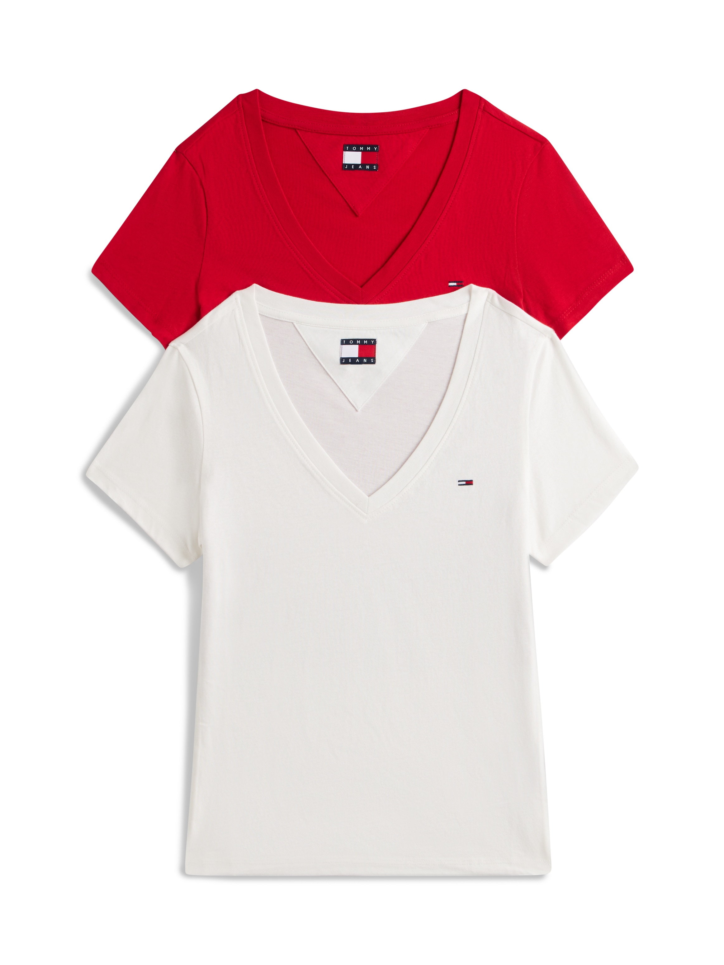 Tommy Jeans T-Shirt "TJW 2PACK V-NECK TEE", (Packung, 2 tlg., 2-er Pack), m günstig online kaufen