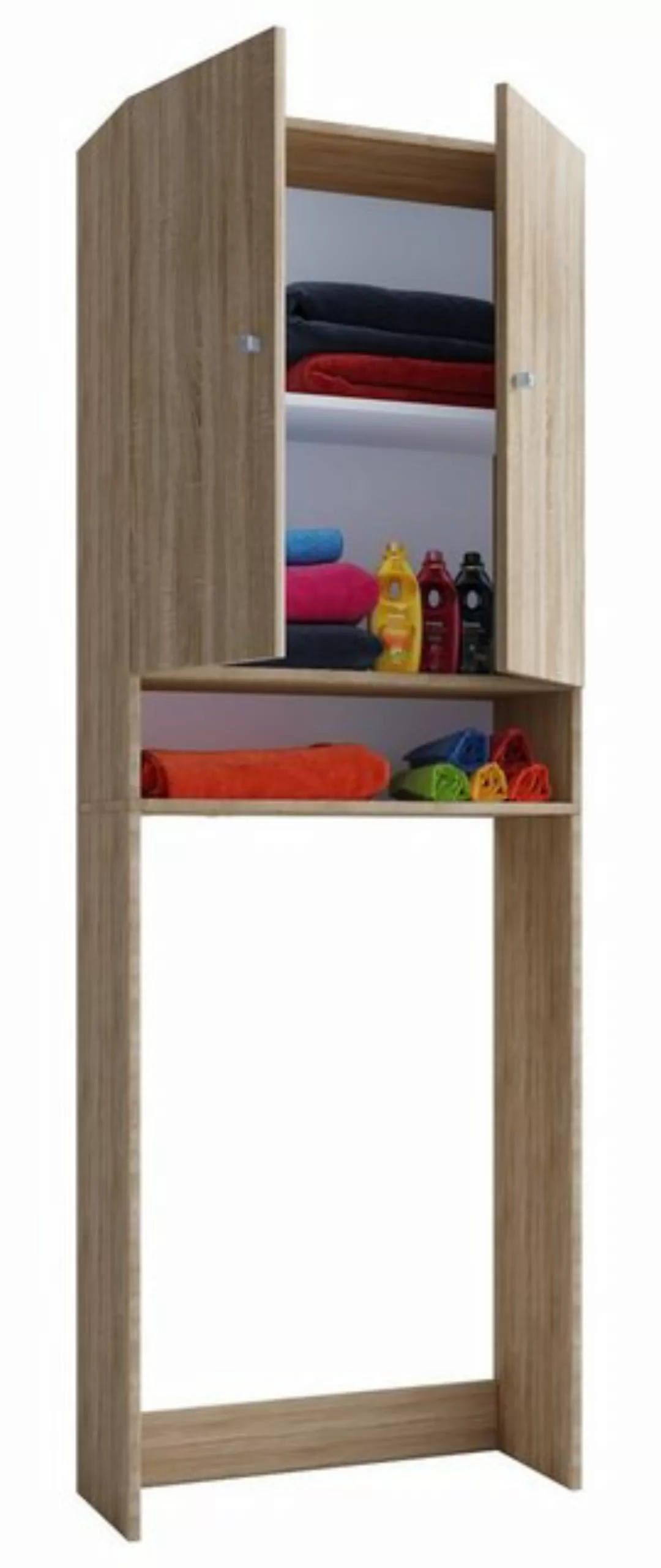 Waschmaschinenschrank braun Buche B/H/T: ca. 64x182x27 cm günstig online kaufen