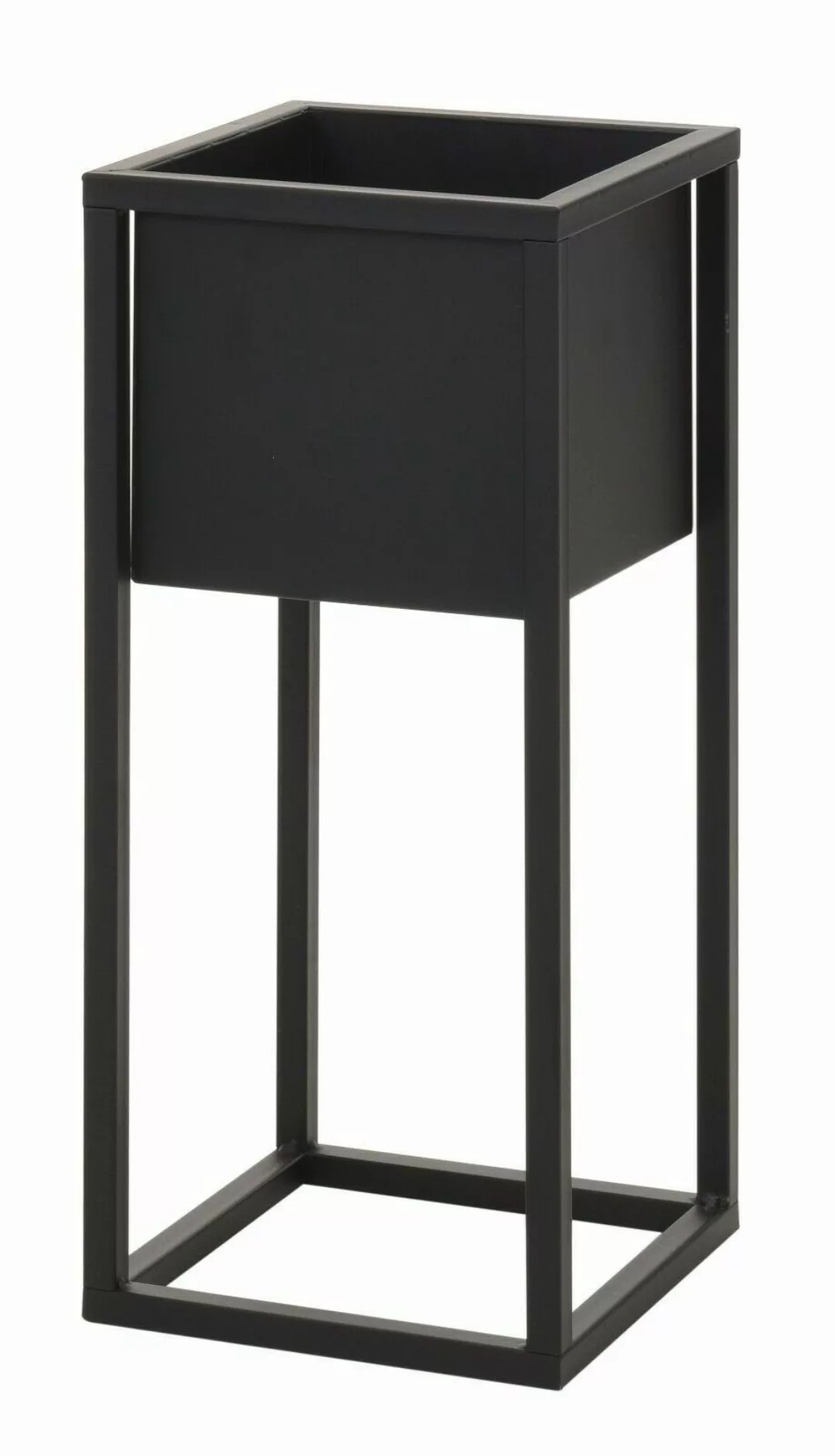 Meinposten Blumentopf mit Gestell Metall schwarz günstig online kaufen