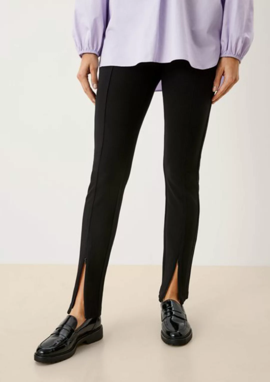 s.Oliver BLACK LABEL 7/8-Hose Slim: Leggings mit Schlitz Paspel günstig online kaufen