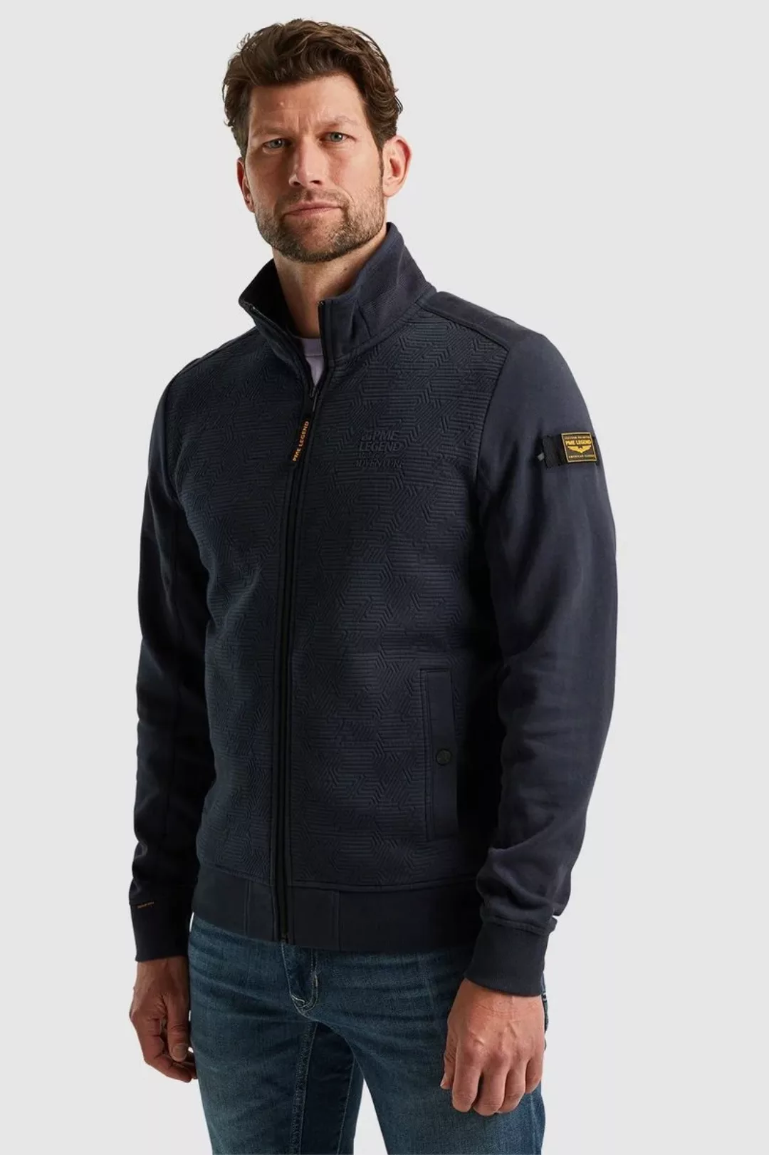 PME Legend Strickjacke Jacquard Interlock Navy - Größe 3XL günstig online kaufen