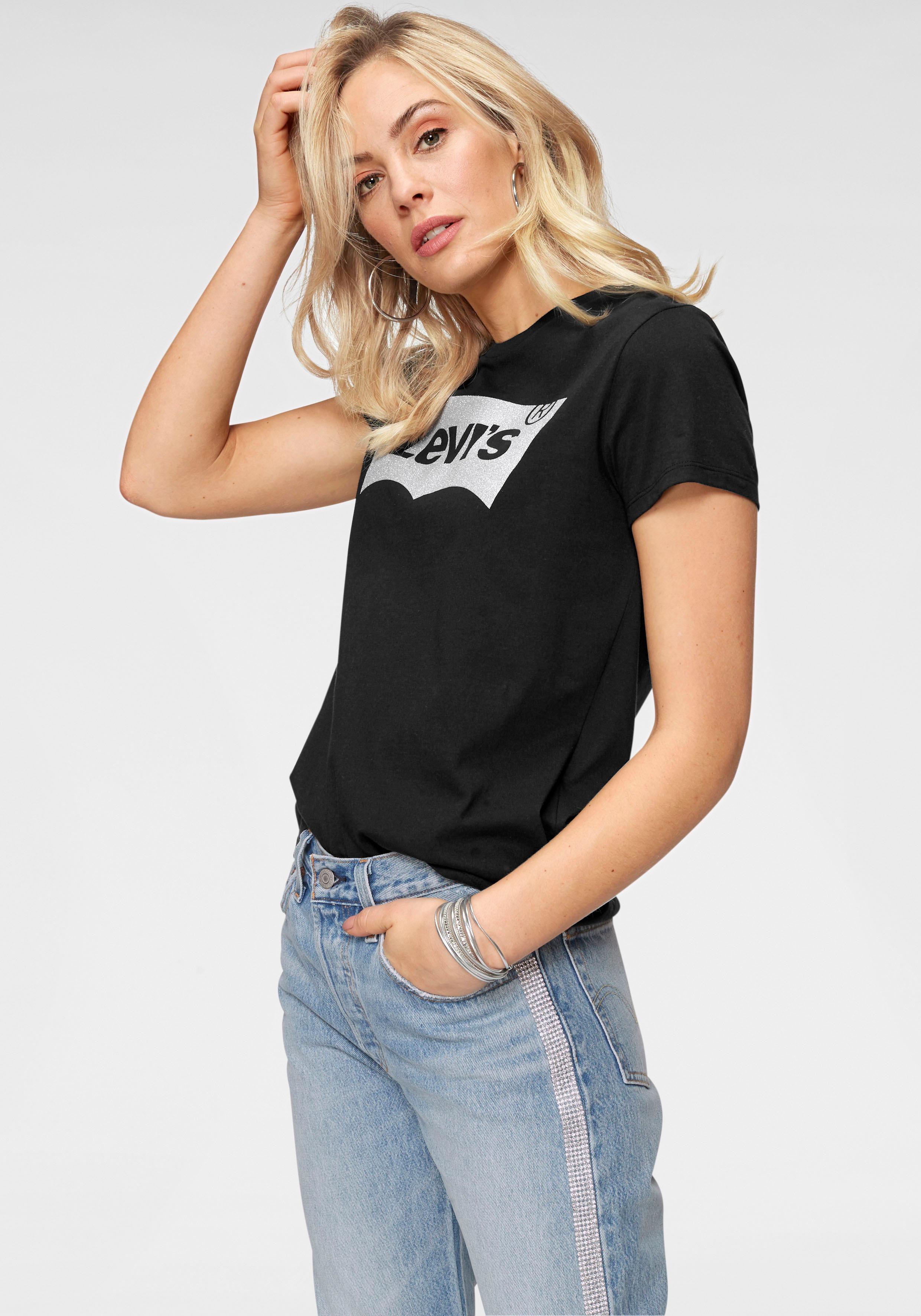 Levi's® Rundhalsshirt THE PERFECT TEE mit Logo im Metallic-Holo Print günstig online kaufen