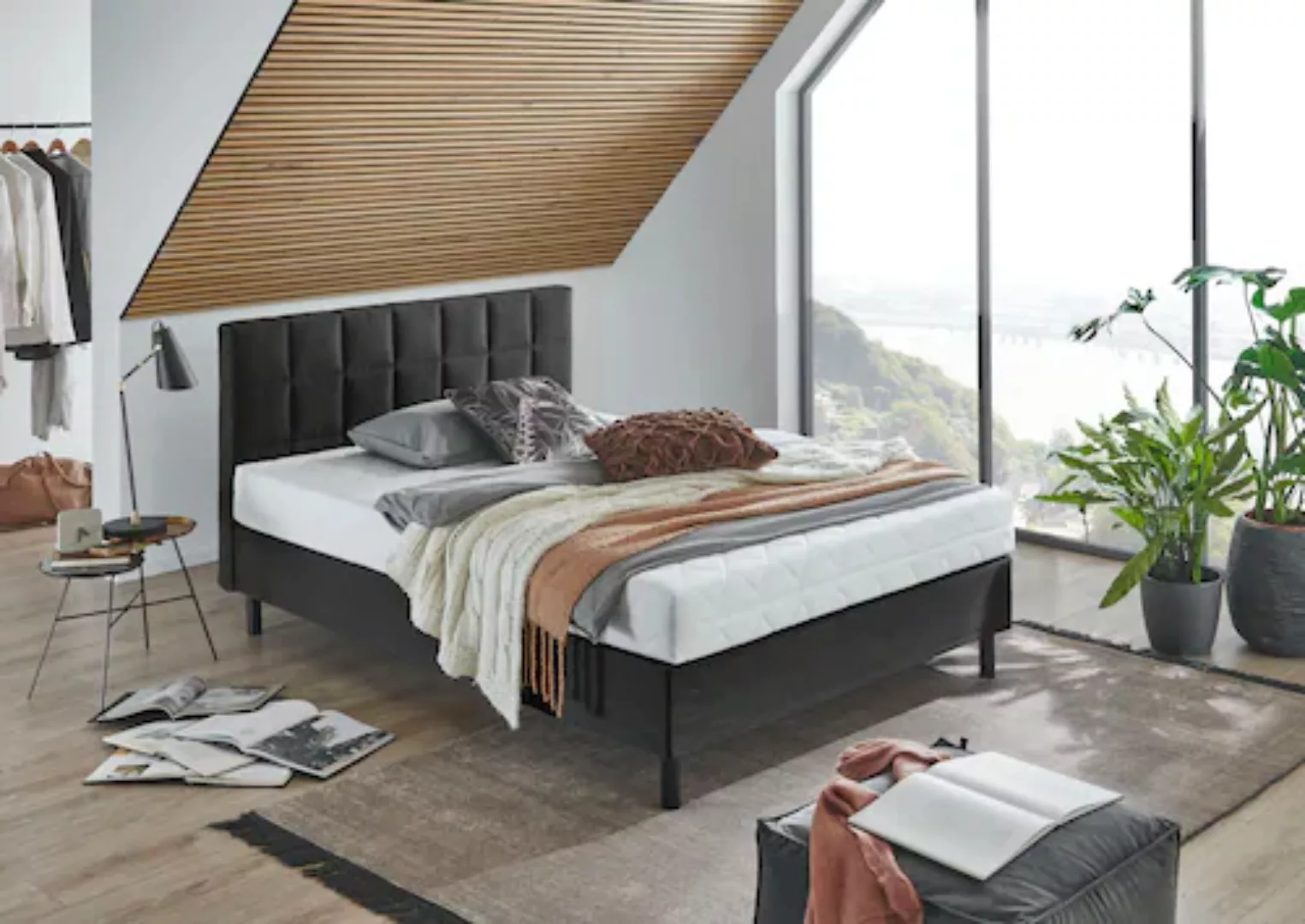 ATLANTIC home collection Boxbett Nikola, Massivholzfüße, mit und ohne Matra günstig online kaufen