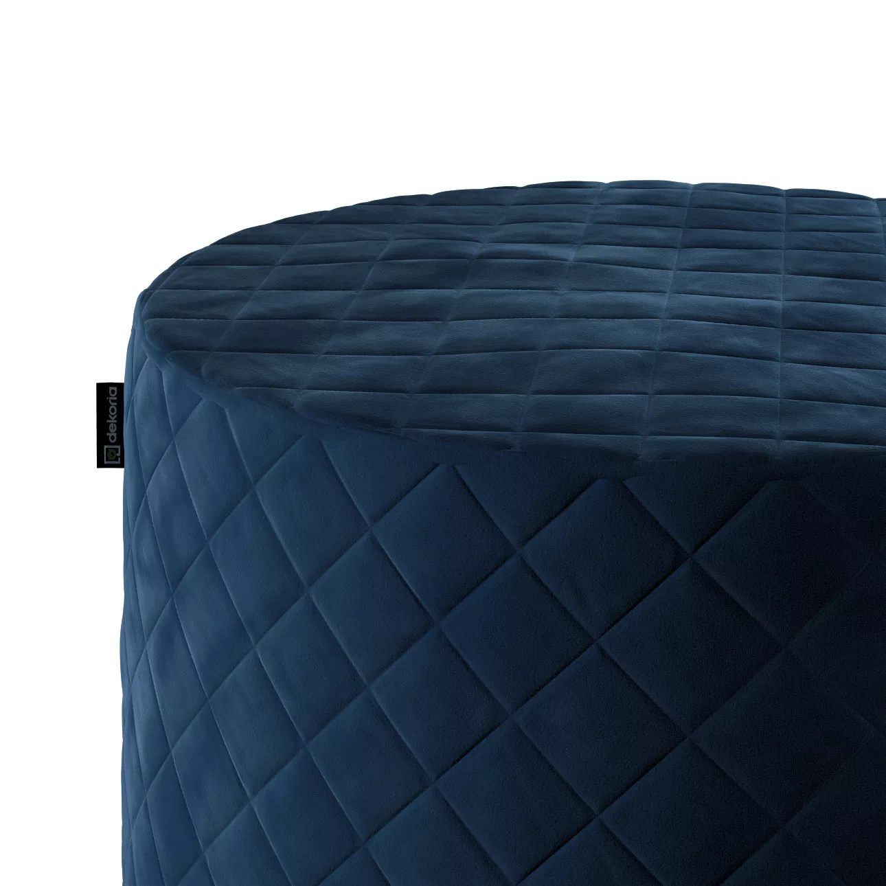 Pouf Barrel gesteppt, dunkelblau, ø 40 x 40 cm, Velvet (704-29) günstig online kaufen