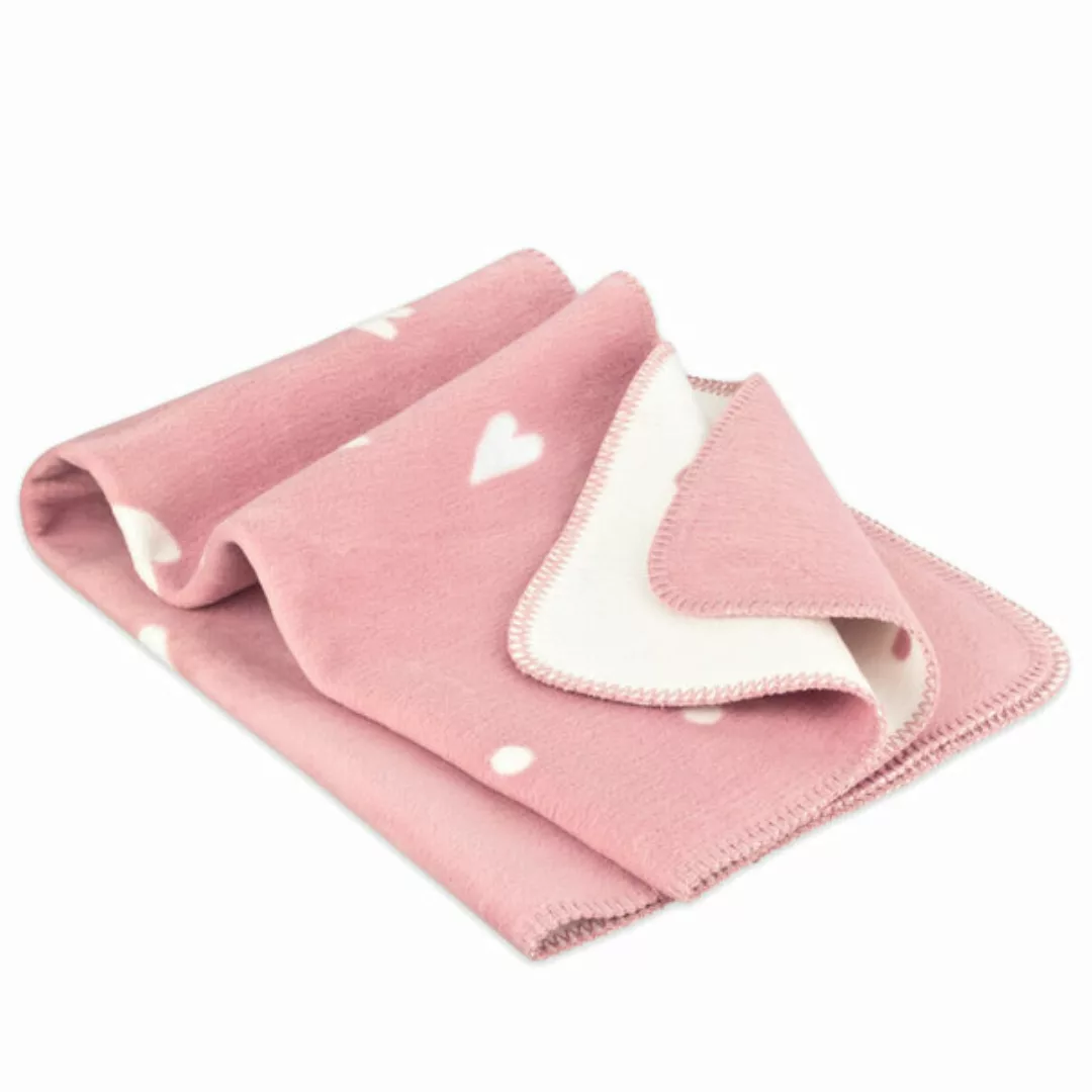 Wolldecke Für Babys Aus 100% Bio-baumwolle - Babydecke Für Mädchen In Rosa günstig online kaufen