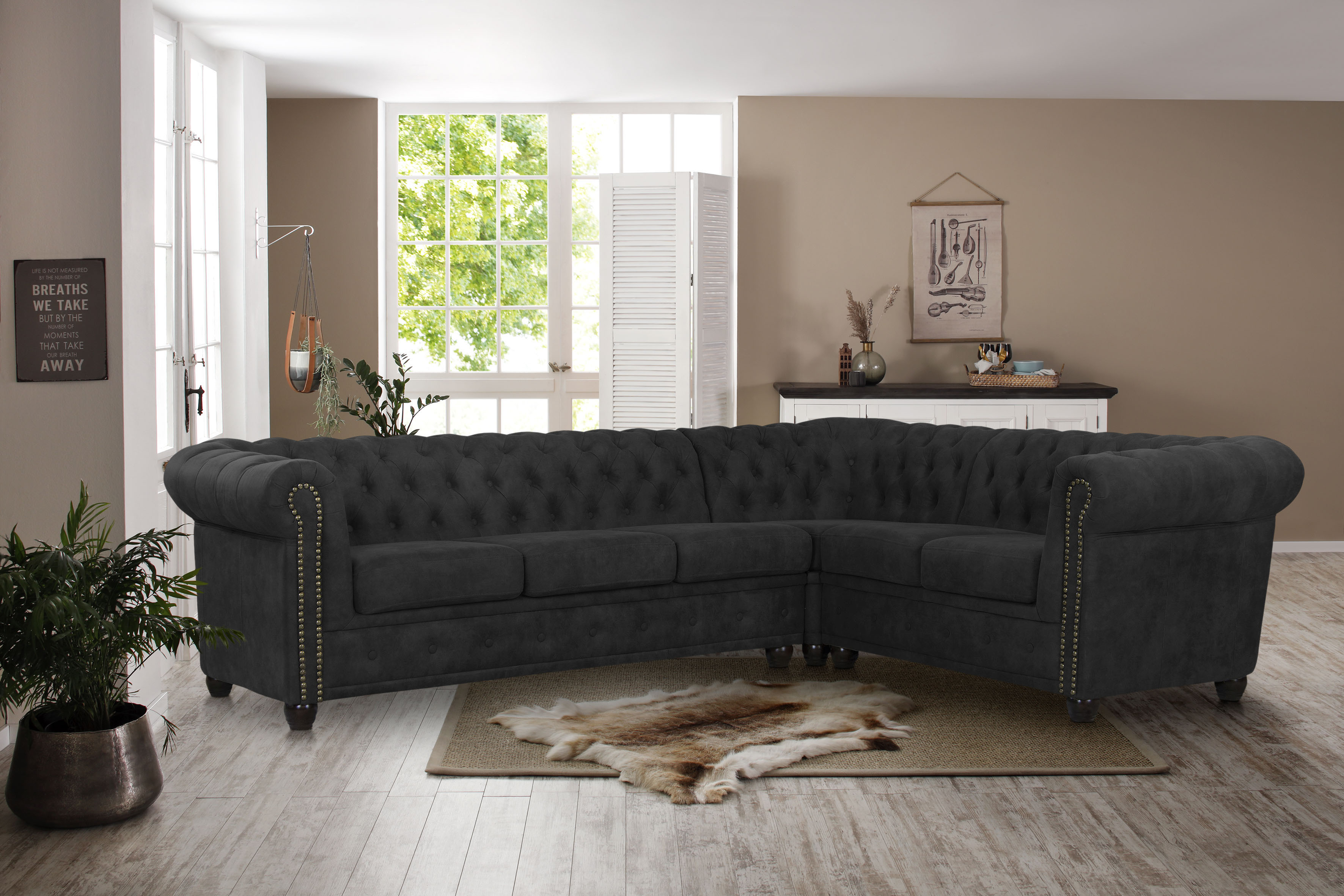 Home affaire Chesterfield-Sofa "Rysum L-Form" günstig online kaufen