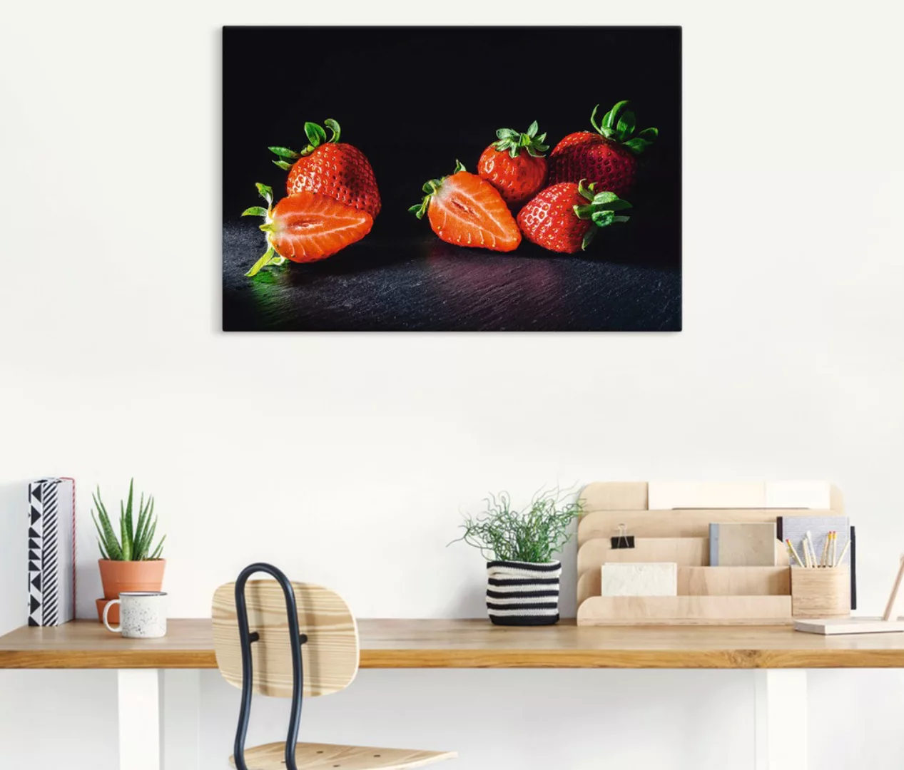 Artland Wandbild "Erdbeeren, süß und fruchtig", Obst Bilder, (1 St.), als L günstig online kaufen