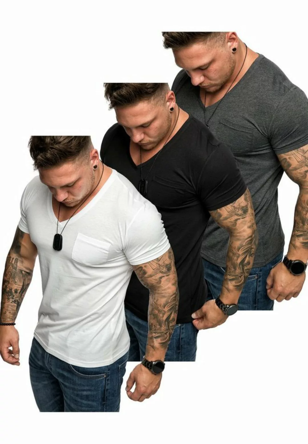 Amaci&Sons T-Shirt 3. PATERSON Herren T-Shirts 3er-Pack (3er-Pack) Herren B günstig online kaufen