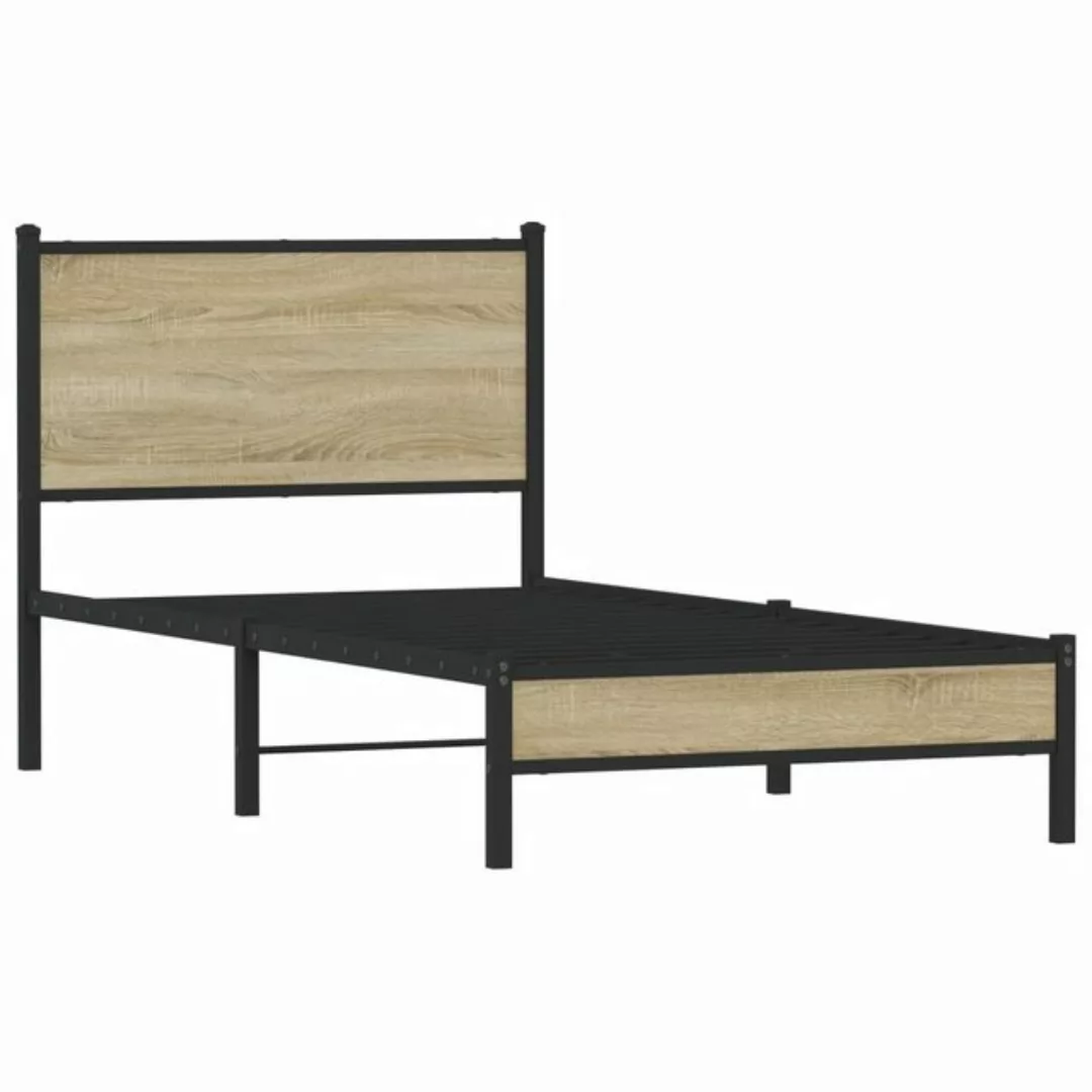 vidaXL Bett Metallbett ohne Matratze Sonoma-Eiche 80x200 cm günstig online kaufen