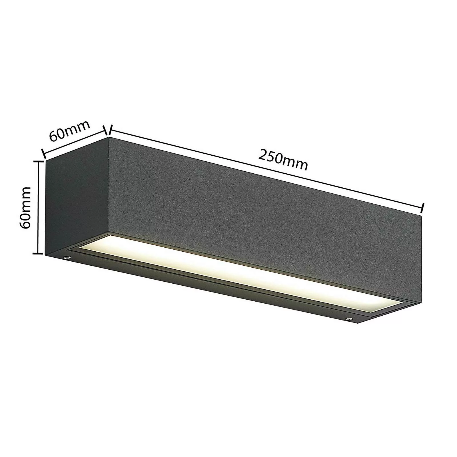 Arcchio LED-Außenwandlampe Lengo, CCT, 25 cm, 2-flg., grafit günstig online kaufen