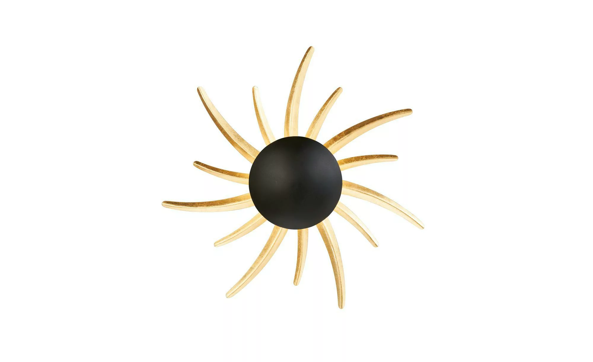 LED-Wandleuchte Sol, schwarz mit goldenen Strahlen günstig online kaufen