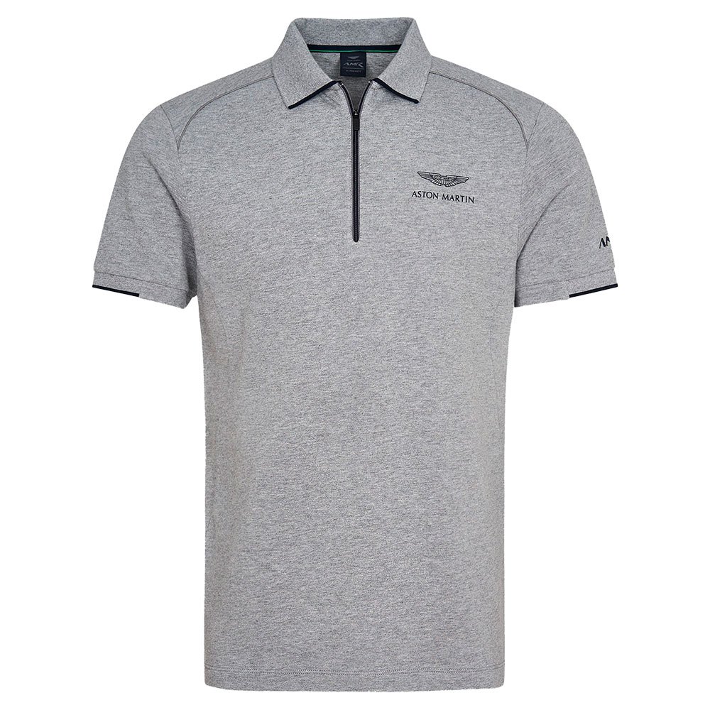 Hackett Amr Zip Kurzarm Polo L Grey Marl günstig online kaufen