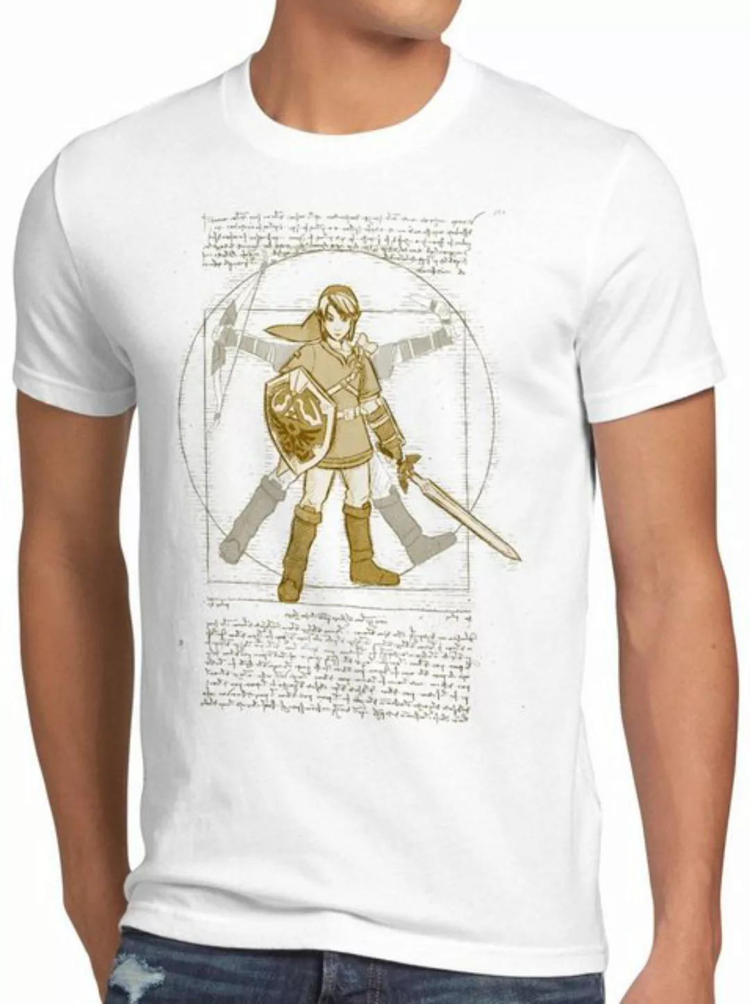 style3 Print-Shirt Herren T-Shirt Vitruvianischer Link zelda snes nes legen günstig online kaufen