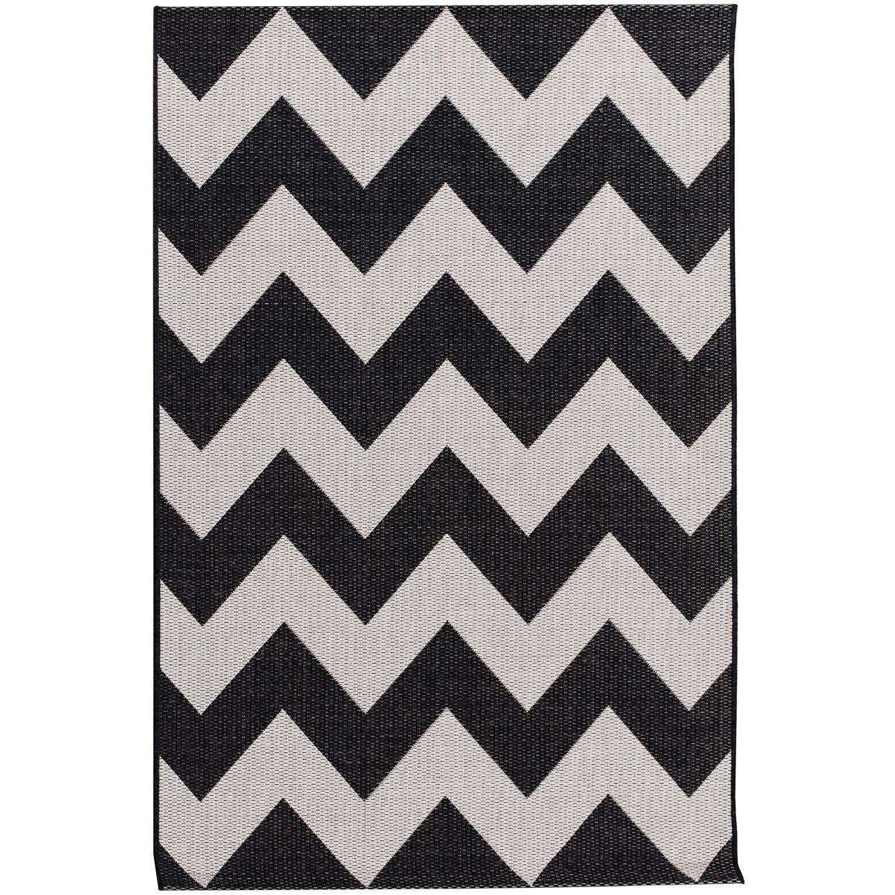Teppich Modern Chevron black/wool 120x170cm, 120x170cm günstig online kaufen