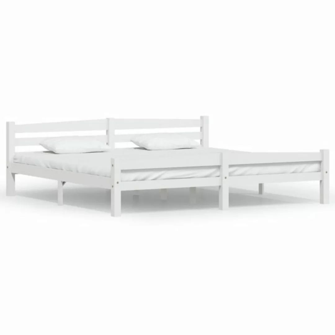 vidaXL Bettgestell Massivholzbett Dunkelgrau Kiefer 200x200 cm Bett Bettges günstig online kaufen