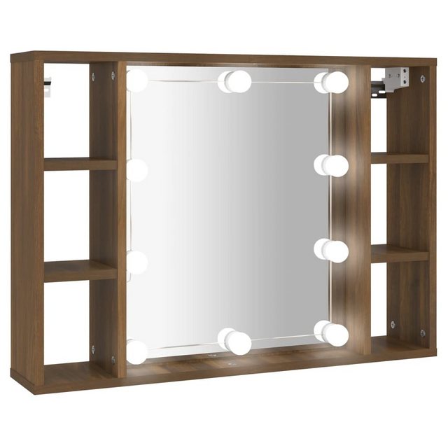 vidaXL Badezimmerspiegelschrank Spiegelschrank mit LED Braun Eiche-Optik 76 günstig online kaufen