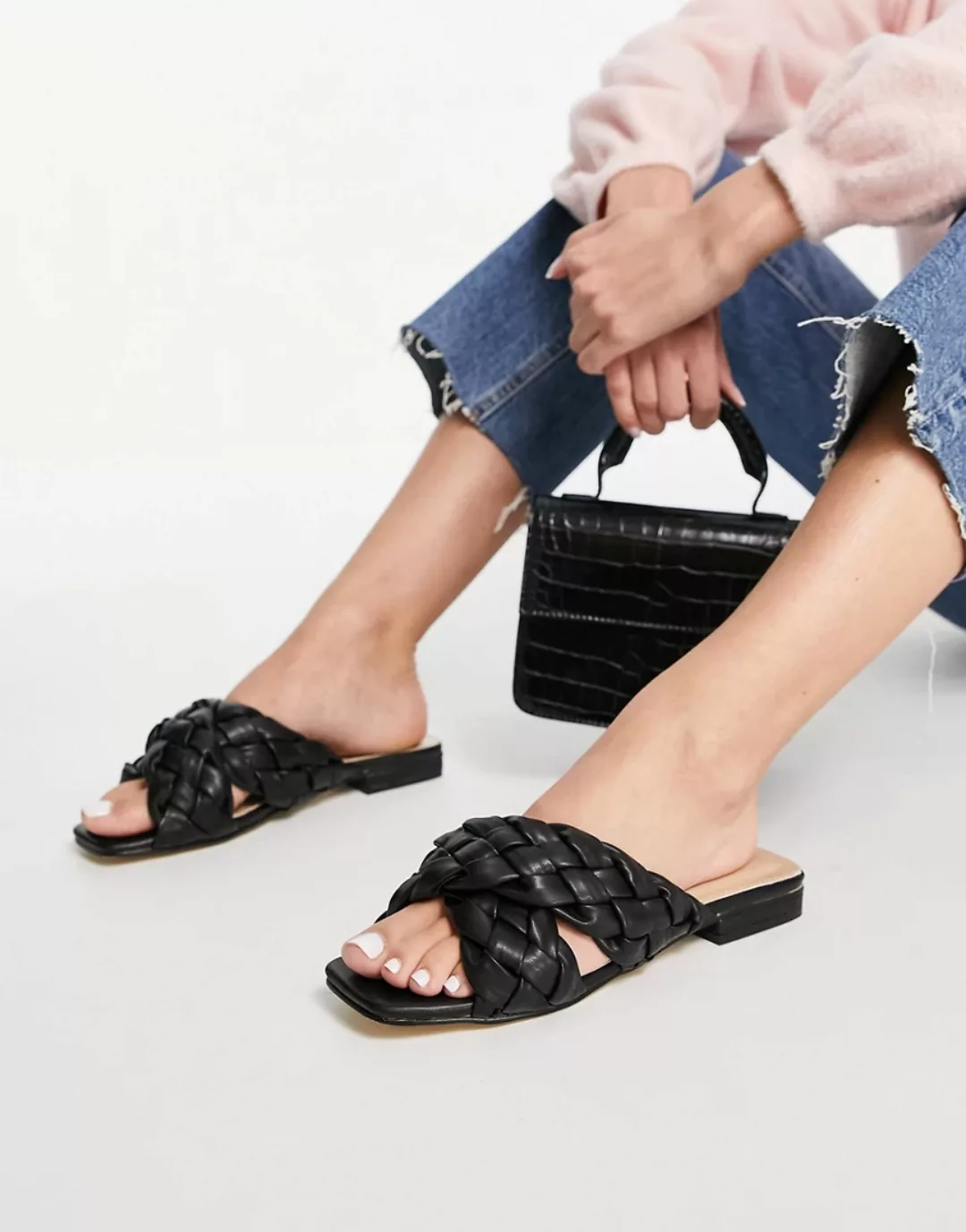 RAID – Destiny – Sandalen mit geflochtenen Riemen in Schwarz günstig online kaufen