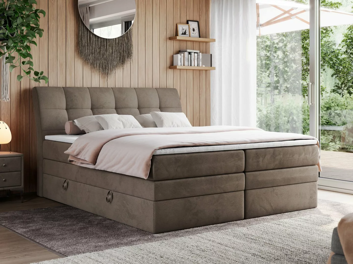 MKS MÖBEL Boxspringbett GOLD 10 KING (Set, zwei Bonell-Matratzen, zwei Mult günstig online kaufen