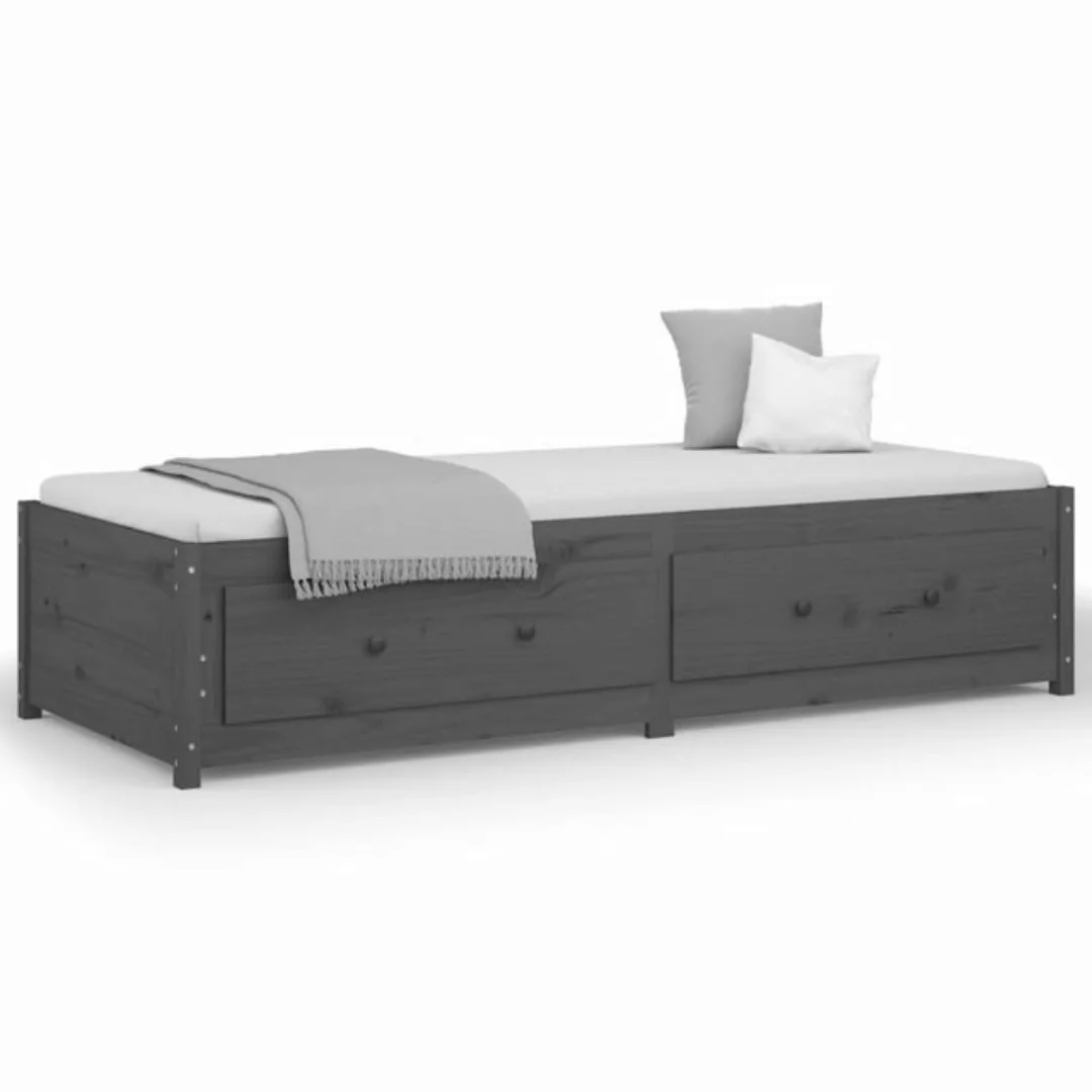 furnicato Bett Tagesbett Grau 90x200 cm Massivholz Kiefer (1-tlg) günstig online kaufen