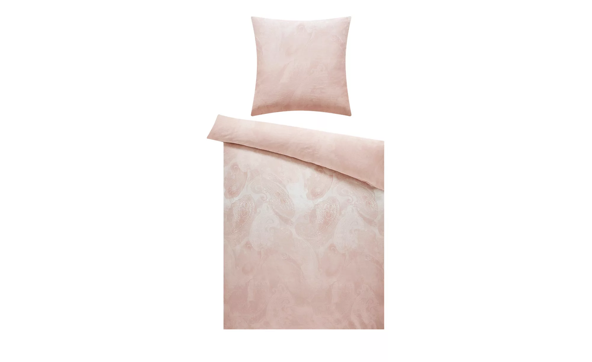 HOME STORY Satin Bettwäsche  Ornamente - rosa/pink - 100% Baumwolle - 135 c günstig online kaufen