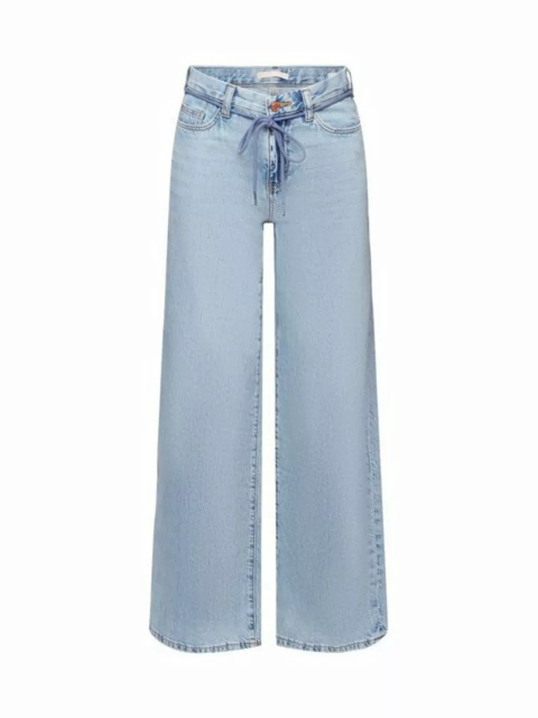 edc by Esprit Weite Jeans Jeans mit hohem Bund, weitem Bein und Schnürtel günstig online kaufen