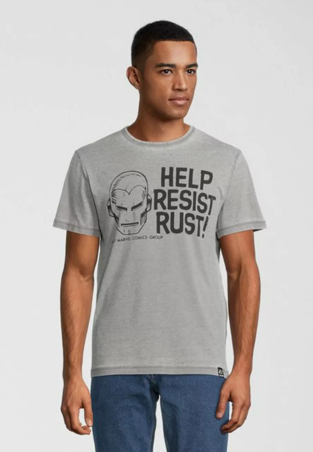 Recovered T-Shirt Marvel Help Resist Rust Light Grey GOTS zertifizierte Bio günstig online kaufen