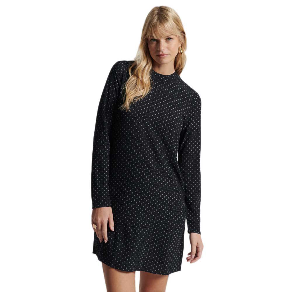 Superdry Studios Woven Kurzes Kleid M Black 70s Geo günstig online kaufen