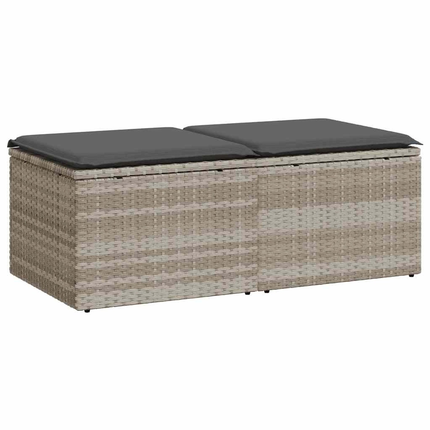 vidaXL 2-Tlg Garten-Sofagarnitur mit Kissen Hellgrau Poly Rattan 3328685 günstig online kaufen