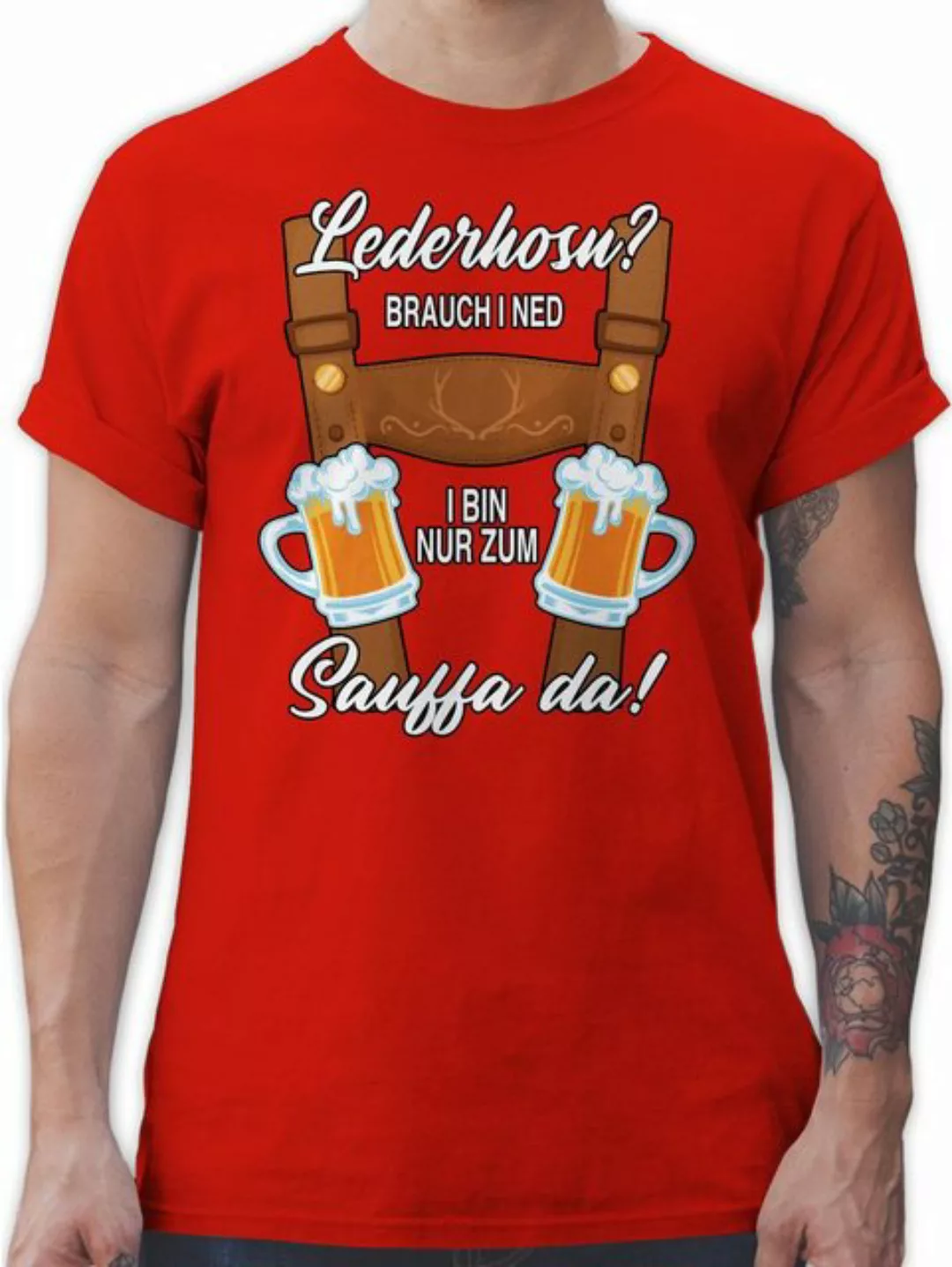 Shirtracer T-Shirt Trachten Outfit Sauffa Lederhose Lausbub Mode für Oktobe günstig online kaufen