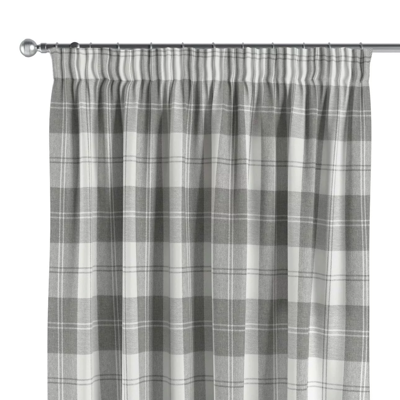 Vorhang mit Kräuselband, weiß-grau , Edinburgh (115-79) günstig online kaufen