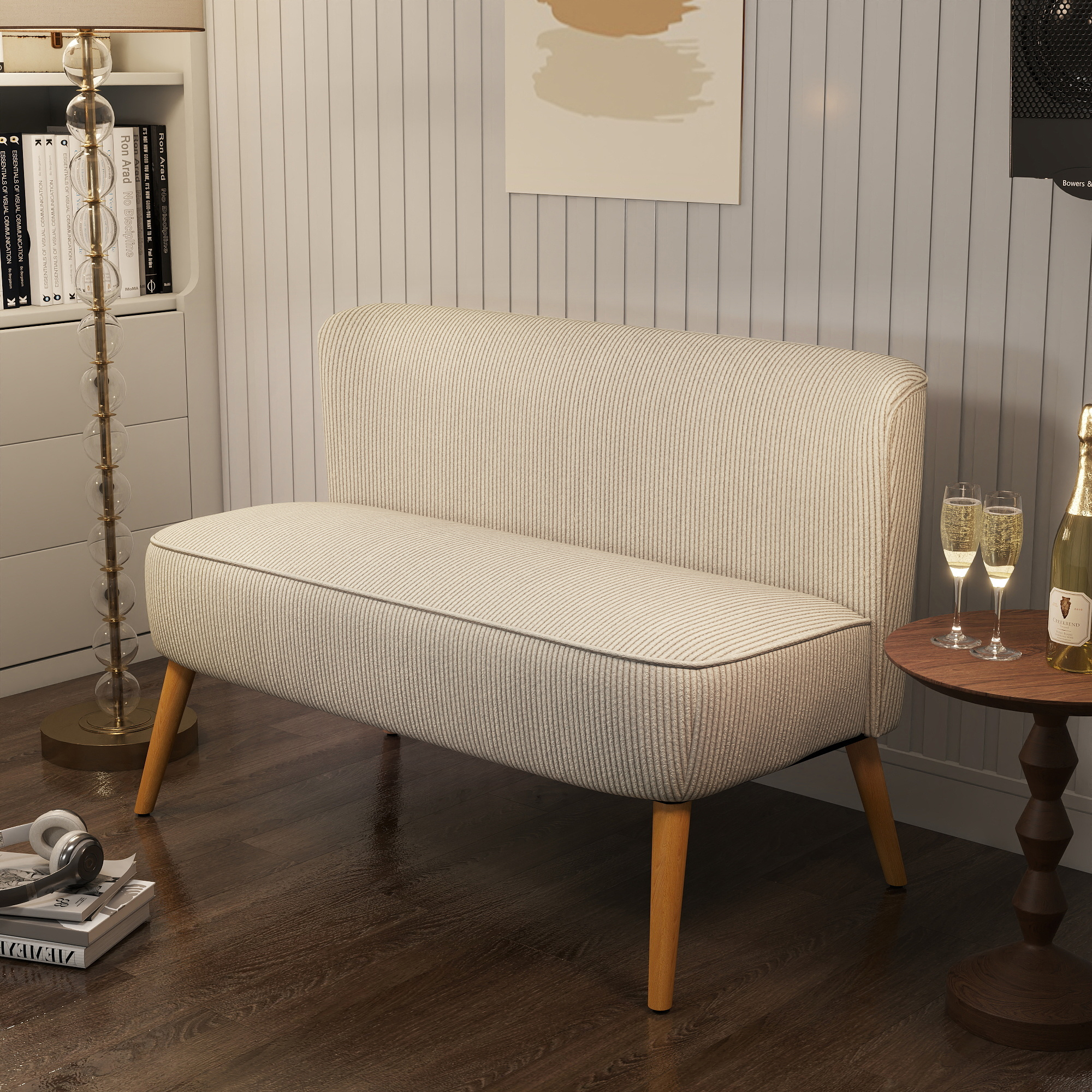 HOMCOM Sofa 2 Sitzer modern Couch ohne Armlehne Gepolstert Polstersofa mit günstig online kaufen