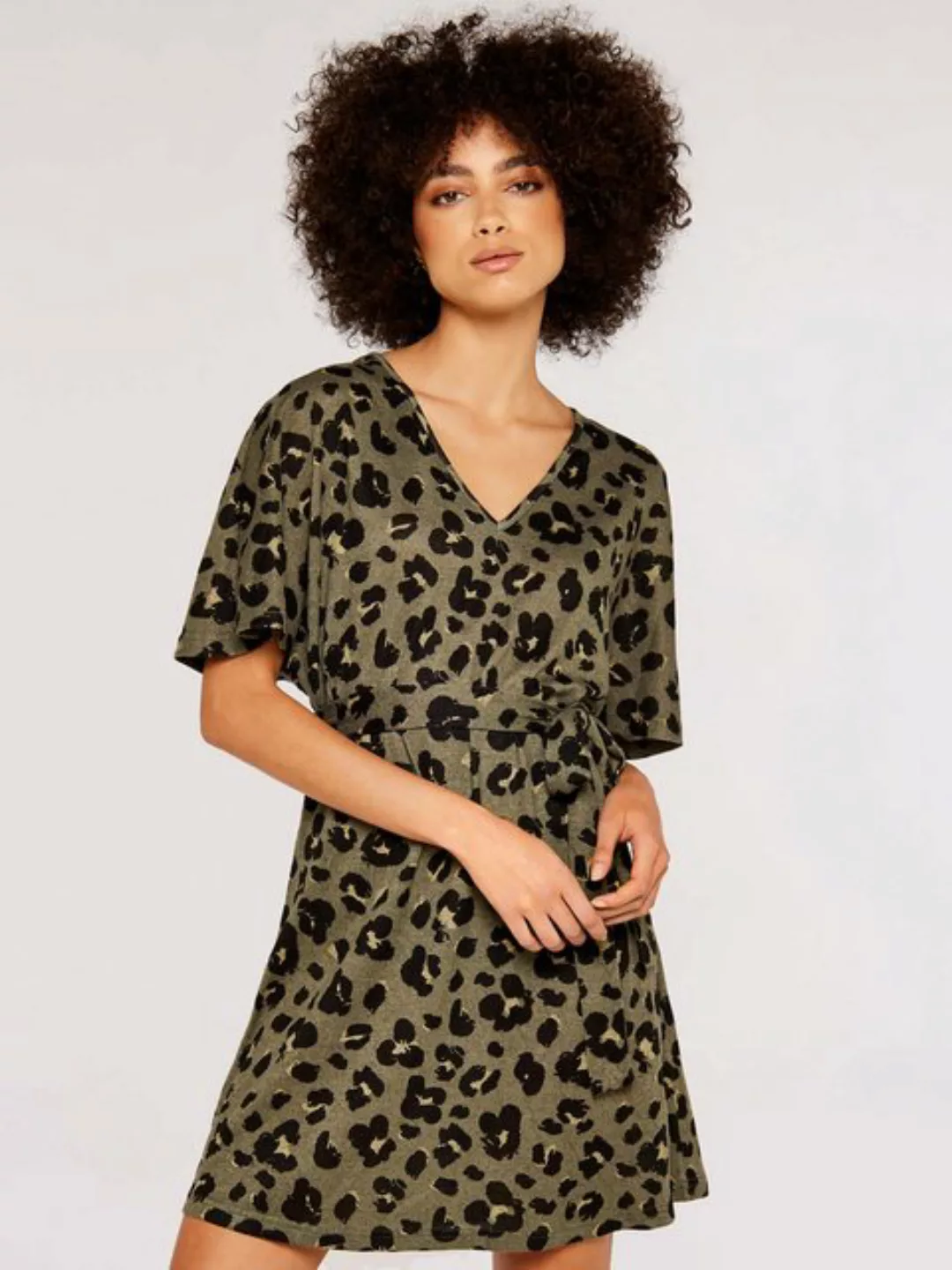 Apricot Minikleid Animalprint-Minikleid, (2-tlg., Stoffgürtel) mit Bindegür günstig online kaufen