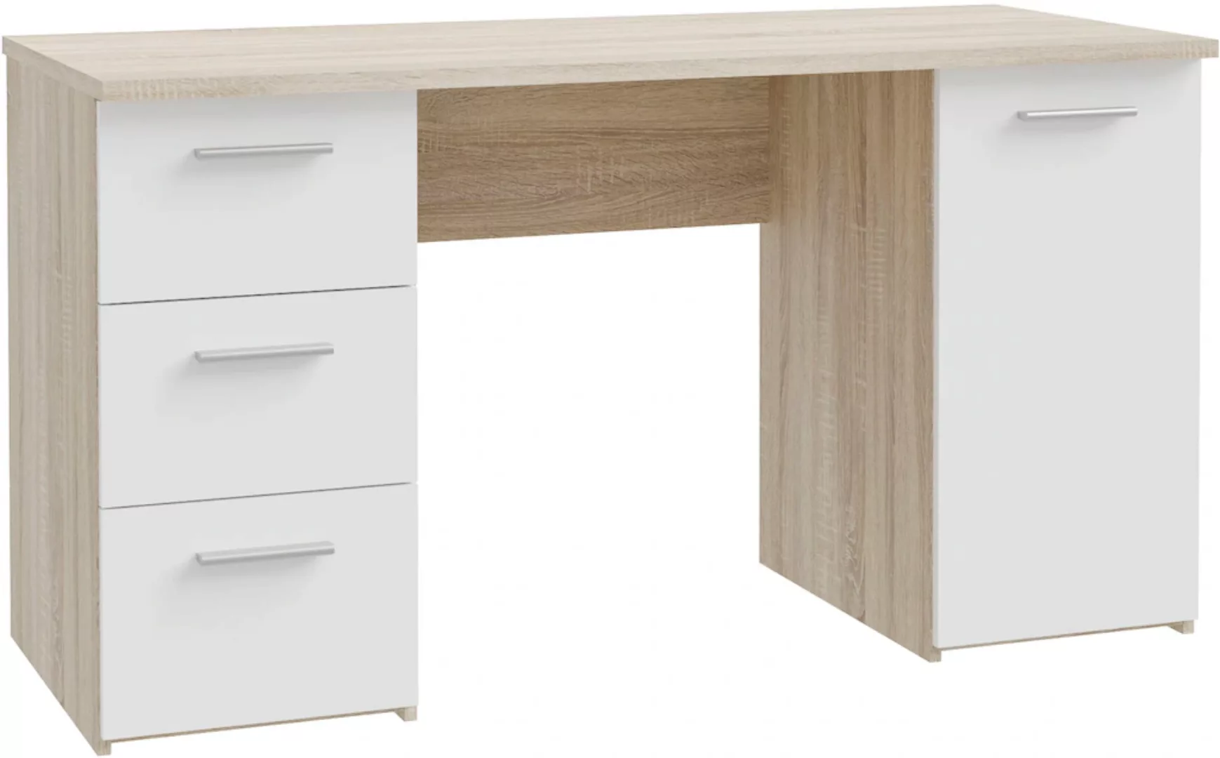 FORTE Schreibtisch "Neuss", mit 3 Schubladen & 1 Tür, funktional, Breite 13 günstig online kaufen