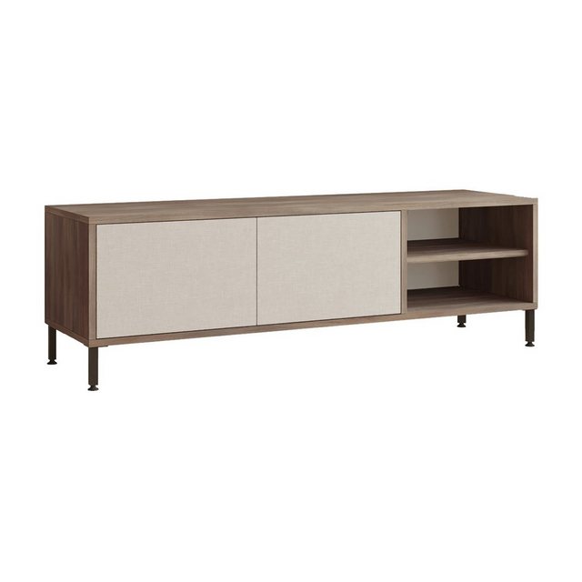 en.casa TV-Schrank »Loppi« TV Board 43x140x40cm 2 Ablagefächer Eiche-Optik günstig online kaufen