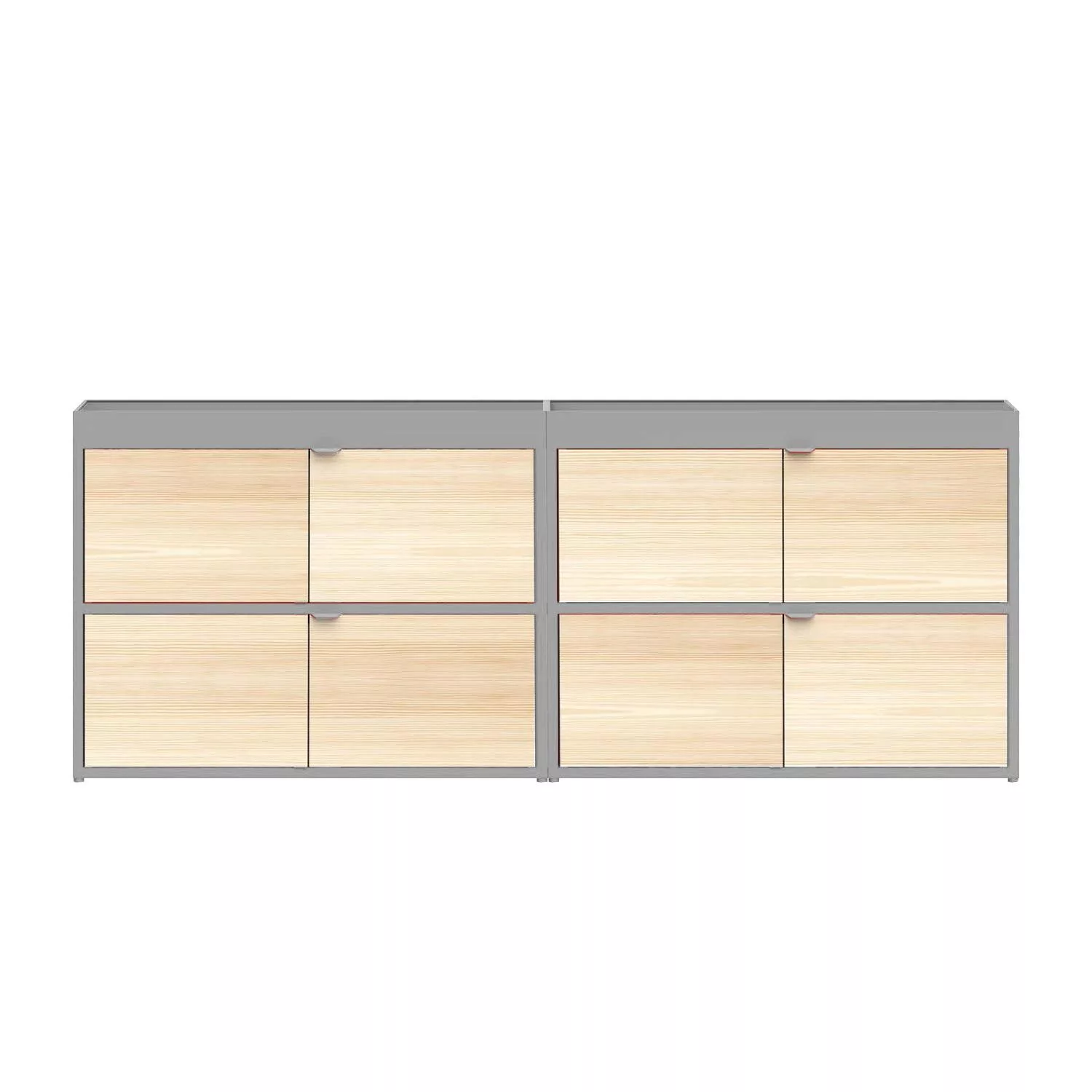 HAY - New Order Sideboard mit Türen 200x79.5cm - hellgrau /esche /lackiert/ günstig online kaufen