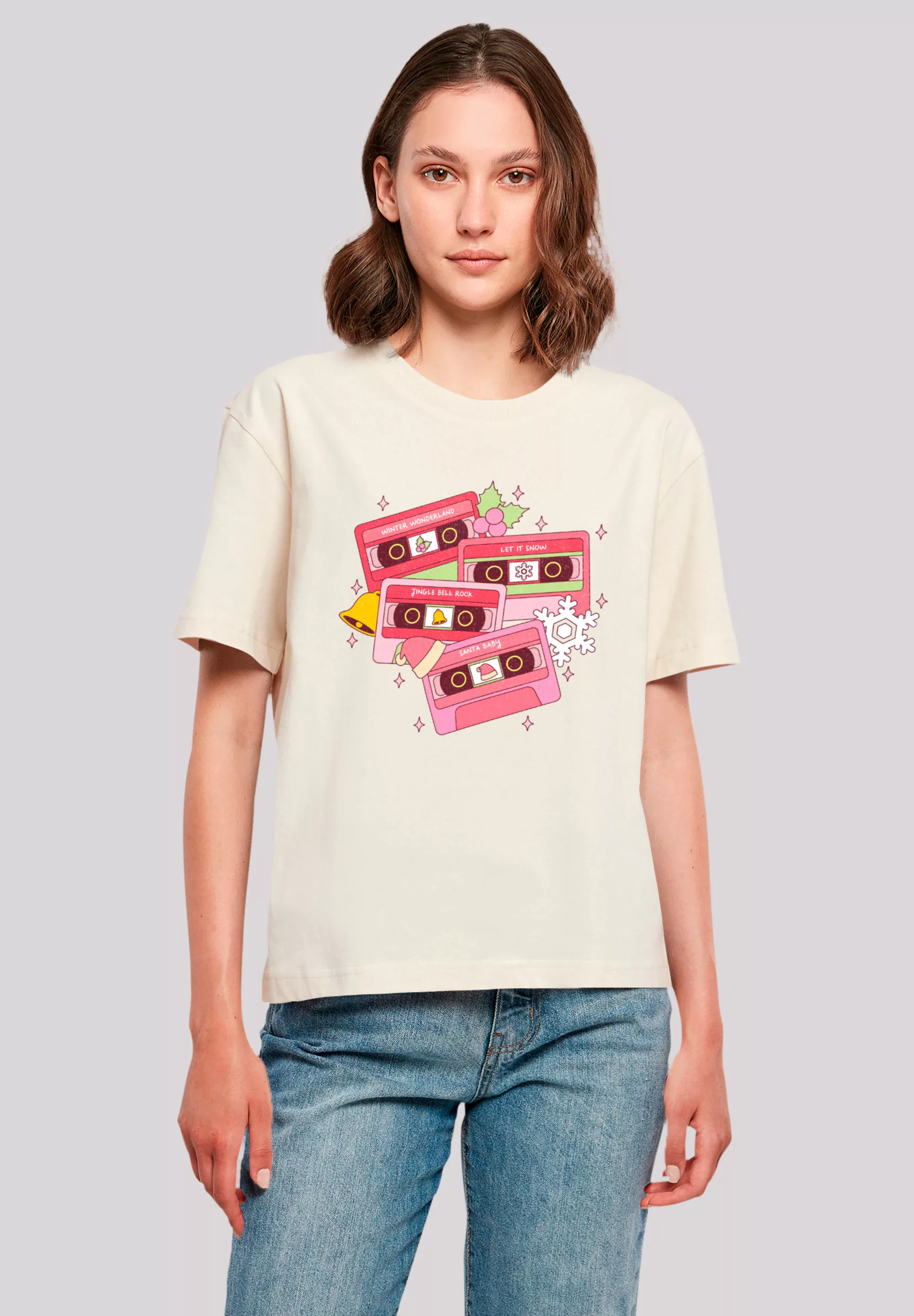 F4NT4STIC T-Shirt "Weihnachten Retro Song Tapes Pink", Premium Qualität, We günstig online kaufen