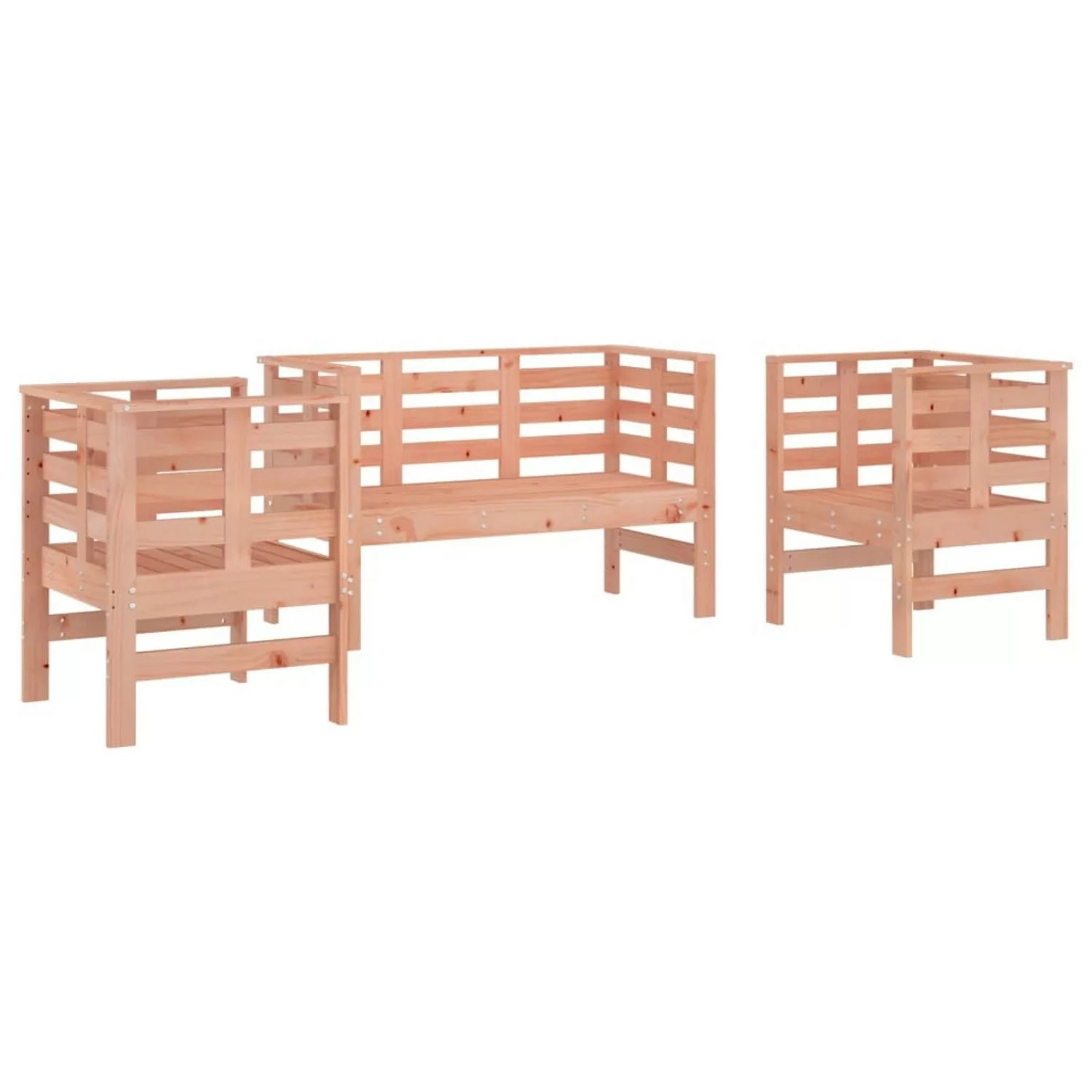 vidaXL 3-tlg Garten-Lounge-Set Massivholz Douglasie günstig online kaufen