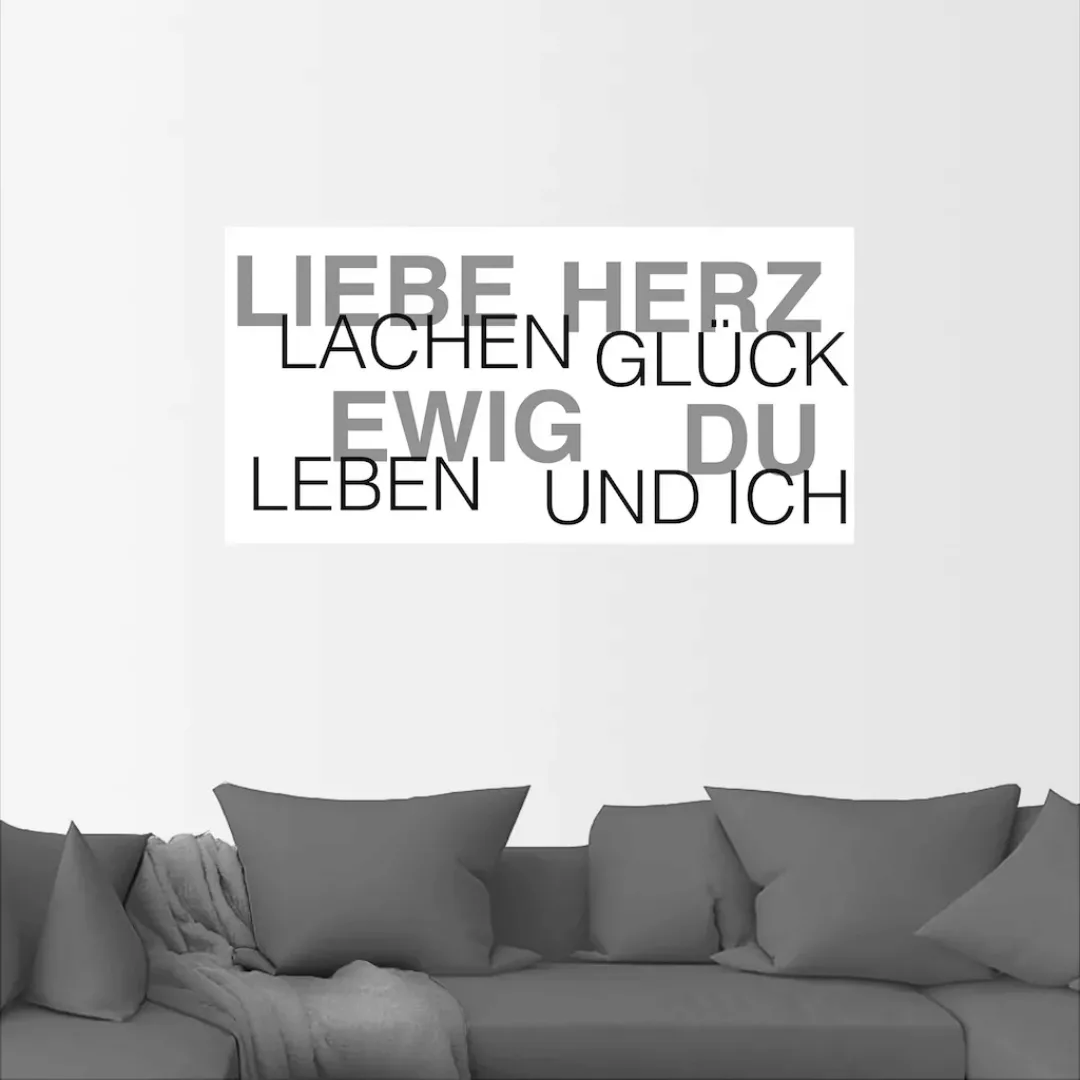 Artland Wandbild »Liebe Statement Bild«, Sprüche & Texte, (1 St.), als Alub günstig online kaufen