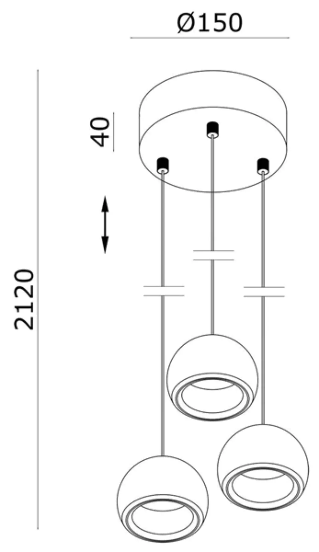 Leuchte Pendelleuchte, Heze III, 220-240V AC/50-60Hz, Leistung / Leistungsa günstig online kaufen