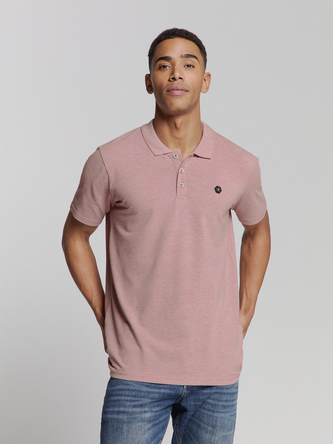 NO EXCESS Poloshirt "No Excess Poloshirt Polo Melange" günstig online kaufen
