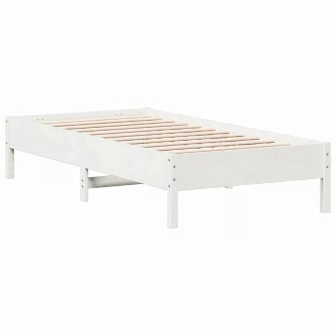 vidaXL Bettgestell Massivholzbett Weiß 75x190 cm Kiefer Bett Bettgestell günstig online kaufen