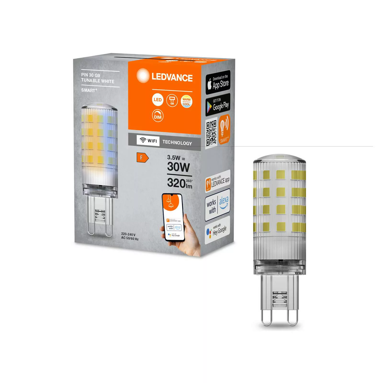 LEDVANCE SMART+ WiFi LED-Leuchtmittel G9, 3,5 W, CCT dimmbar günstig online kaufen