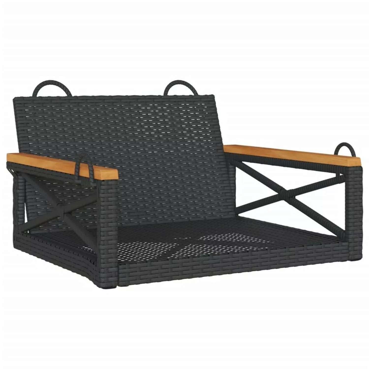 furnicato Hängesessel Schwarz 63x62x40 cm Poly Rattan günstig online kaufen