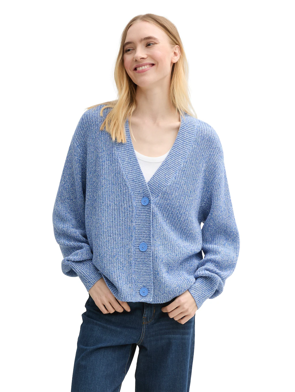 TOM TAILOR Denim Cardigan, mit Strickstruktur und Knopfleiste günstig online kaufen