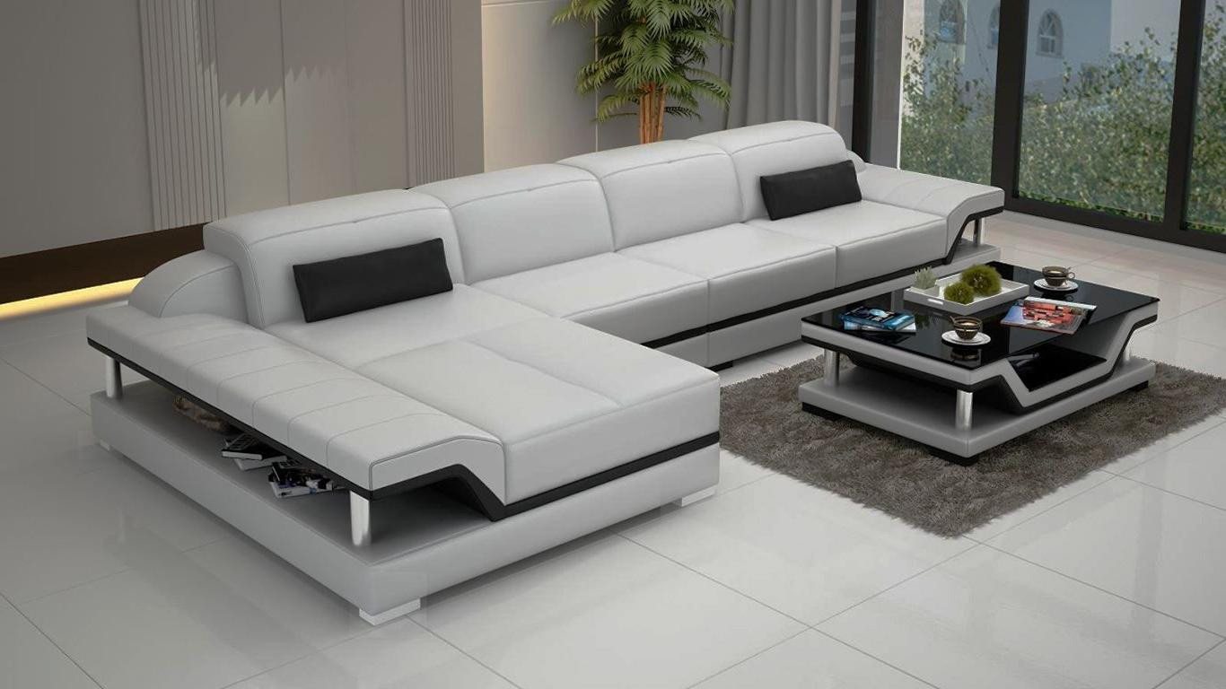 Xlmoebel Ecksofa Sofa in L-Form mit Design aus weißem Leder für das Wohnzim günstig online kaufen